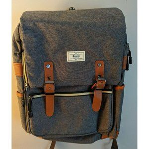* Ronyes Gray Backpack Flight Brown Laptop Bag Diaper Large